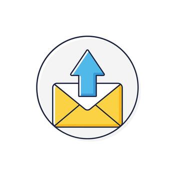 enviar correo contorno icono botón vector