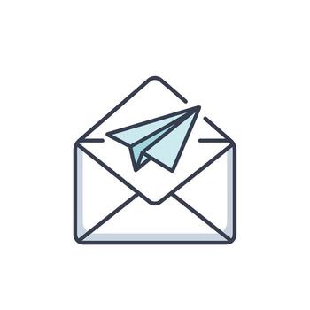 Email Send Message Line Icon vector