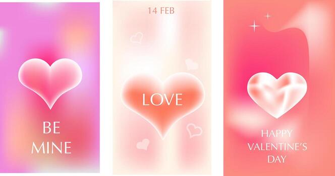 Gradient abstract Y2K background with heart shapes in pink and blue. vector