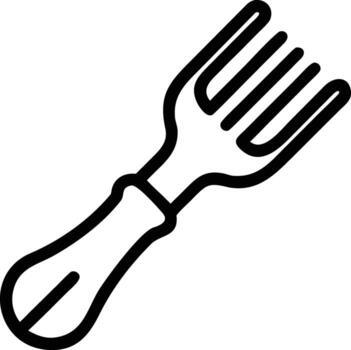Black outline of a fork on a background utensil drawing vector