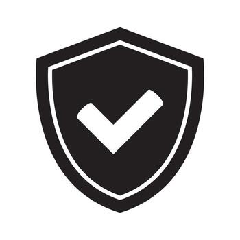 Shield with Checkmark Icon - Security, Protection, and Verified Approval Symbol vector
