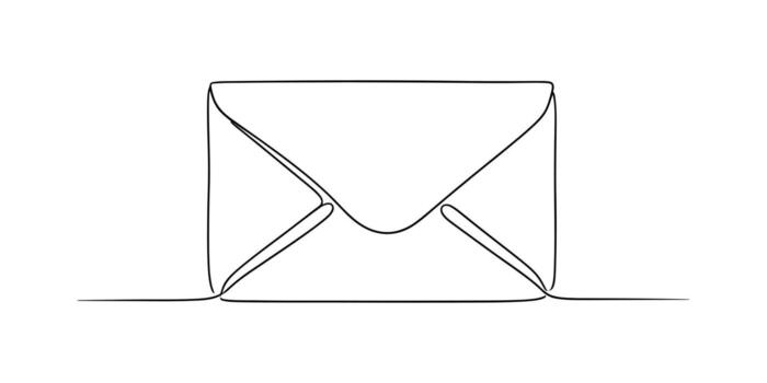 Simple envelope icon outline message communication business symbol vector