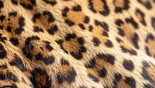 Close up view of luxurious leopard print fur texture with intricate patterns photo