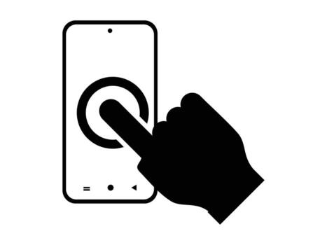 Hand Touch Smartphone Icon Illustration, Finger Cursor on Touch Screen for App, Web, and Business Design vector