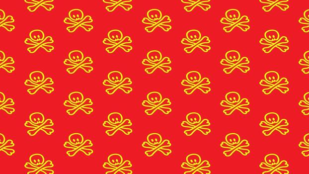 Vibrant Skull and Crossbones Pattern A Bold Design on a Red Background vector