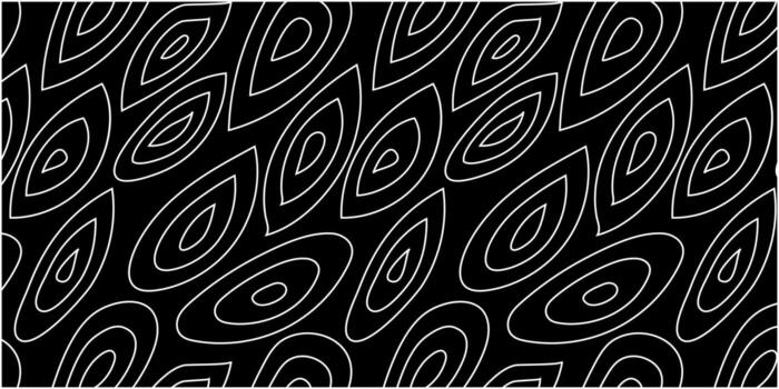 Abstract graphic pattern. White outlines on a black background create a minimalist design with flowing curved shapes, ideal for modern digital art and sophisticated textures vector
