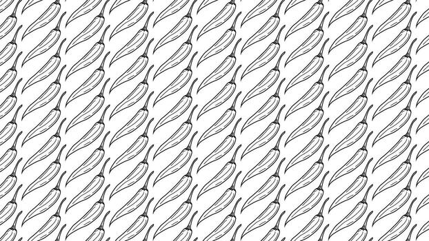 Seamless pattern featuring hand-drawn chili peppers for culinary and decorative applications vector