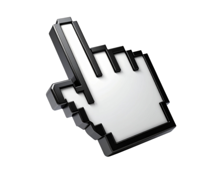 lucidato 3d reso puntamento mano cursore, significare digitale interazione, selezione, e il azione di clic per moderno utente interfacce, ragnatela disegno, e virtuale applicazioni png