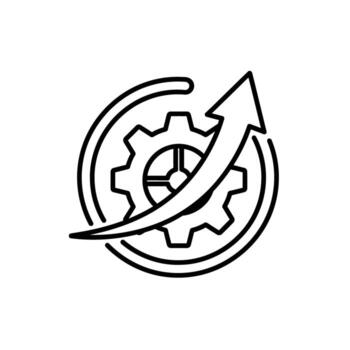 Industry Automation Process Improvement Optimization Machine Learning Concept Outline Icon vector