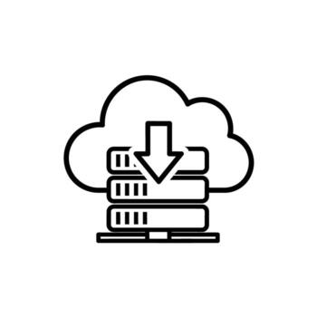 nube descargando servidor digital datos transferir red informática almacenamiento sistema tecnología vector