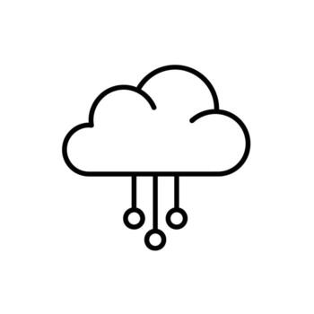 Cloud Computing and Connection Network Abstract Linear Icon Storage System Outline Thin Symbol vector