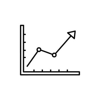 Growth Chart Graph With Arrow Pointing Up Linear Icon Business Investment Analysis Report Symbol vector