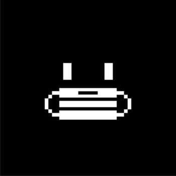 Simple Face Wear Mask Illustration, Pixel Style, Can use for Logo Gram, Apps, Pictogram, Icon, Symbol, or Graphic Design Element. Editable vector