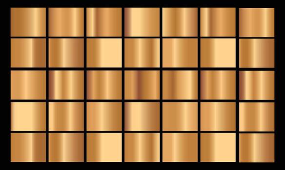 Gold Calor Bronze gradient pattern template set of colors for design collection of high quality gradients vector