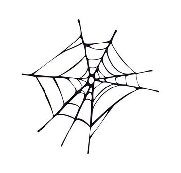 Halloween cartoon tangled cobweb or spiderweb net vector