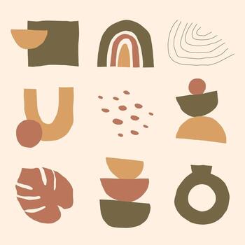Abstract Boho Shapes vector