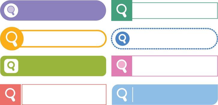vistoso buscar bar ui elementos plano diseño web interfaz vector