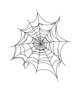 Cartoon Halloween spooky cobweb, spiderweb net vector