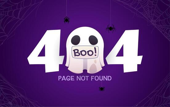 Halloween 404 page not found, unknown error vector