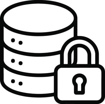 Database Lock Icon security protection vector