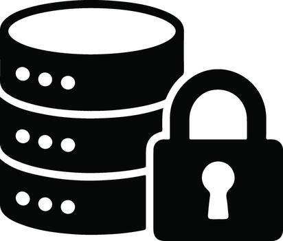 Database with Padlock Icon security vector