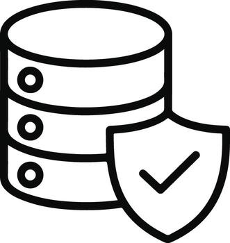 Database security icon with shield protection vector