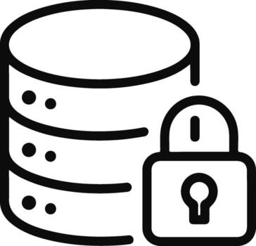 Database security icon with padlock protection vector