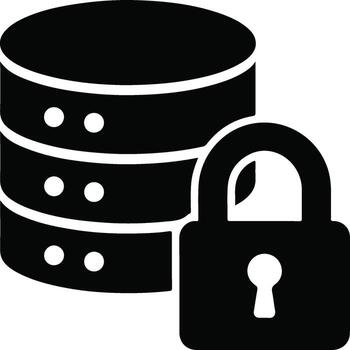 Database Protection Padlock Symbol security vector