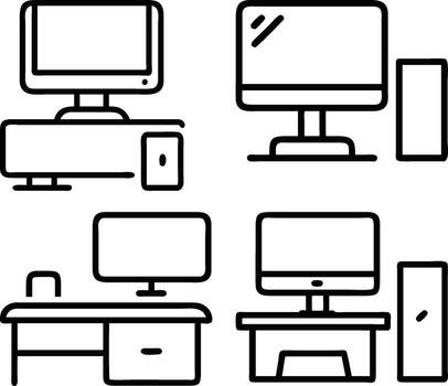 Computer Icons Set desktop monitor vector