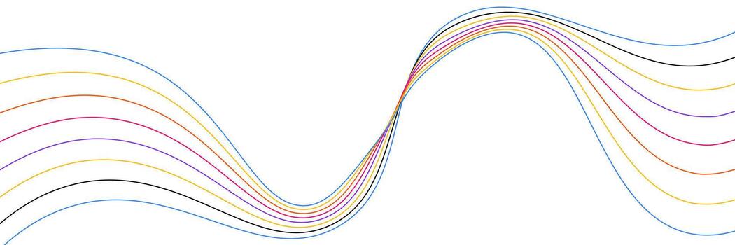 Modern soft blur wavy gradient line art backdrop vector