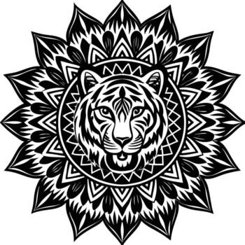 Tiger mandala with intricate patterns vector