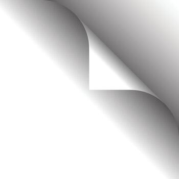 Curled edge corner page with shadow on white background vector