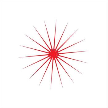 Illustration of red starburst with radial lines, simple and clean vector