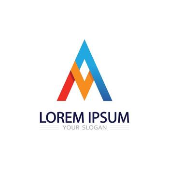 Modern Geometric Letter A Logo with Triangle Shape and Abstract Design Concept vector