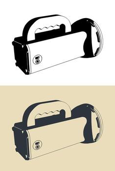 Work LED handheld rechargeable torch illustrations vector
