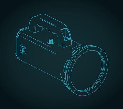 trabajo LED Mano recargable antorcha isométrica Plano vector