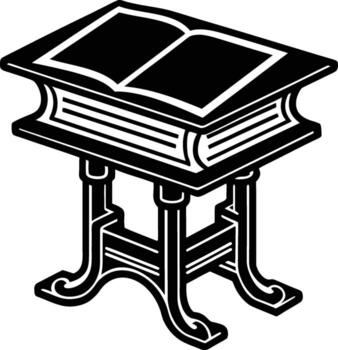 Modern reading table silhouette collection element for advertisements vector