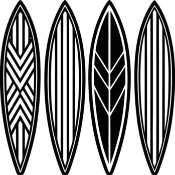 colección de diverso tabla de surf para diseño proyectos vector