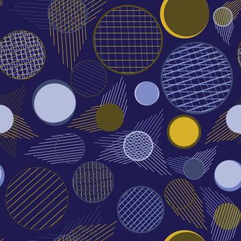 This pattern is part of a collection of pattern that are based on using circle as a central motif and experimenting to see how many variation of it can be created. vector