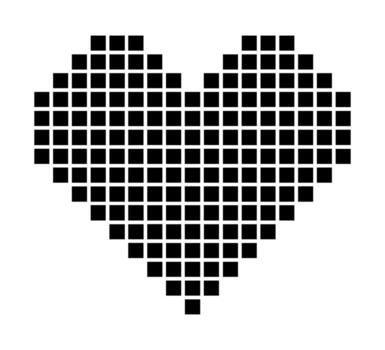 píxel corazón en retro 8 bits estilo. píxel Arte corazón icono con cuadrado loseta patrón, símbolo de amor vector