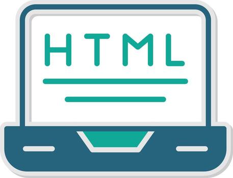 HTML Markup File Icon Glyph Dual Tone Sticker vector