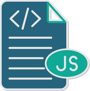 javascript código retazo glifo doble tono pegatina vector