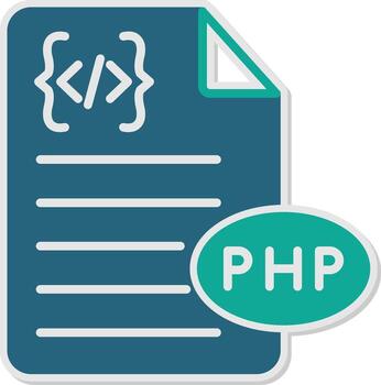 PHP Backend Script File Glyph Dual Tone Sticker vector
