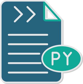 Python Programming Language Icon Glyph Dual Tone Sticker vector