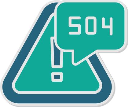 Gateway Timeout Error Glyph Dual Tone Sticker vector