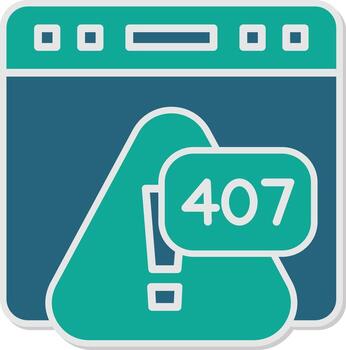 error 407 apoderado autenticación necesario glifo doble tono pegatina vector