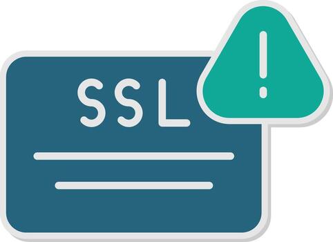 SSL Certificate Verification Error Glyph Dual Tone Sticker vector