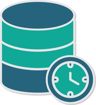 Connection Timeout Error Glyph Dual Tone Sticker vector