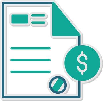 Automatically Generated Client Invoice Glyph Dual Tone Sticker vector