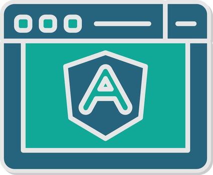 angular Interfaz marco de referencia glifo doble tono pegatina vector